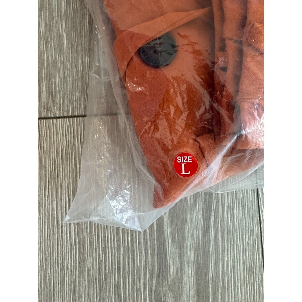 NWT Womens Burnt Orange 2-Piece Slim Fit Suit Blazer & Pants Size L - Picture 15 of 16